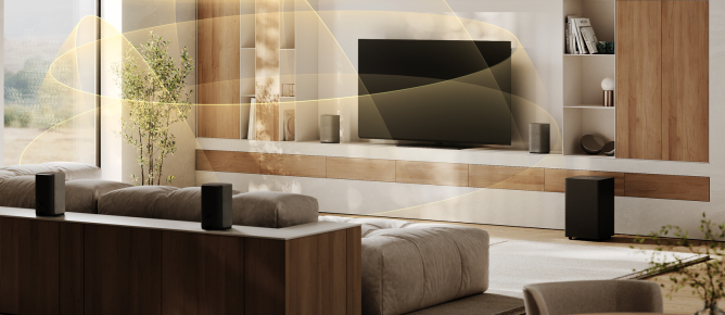 Loewe We. BOOST : Home cinéma sans fil Dolby Atmos – Plug & Play Élégance