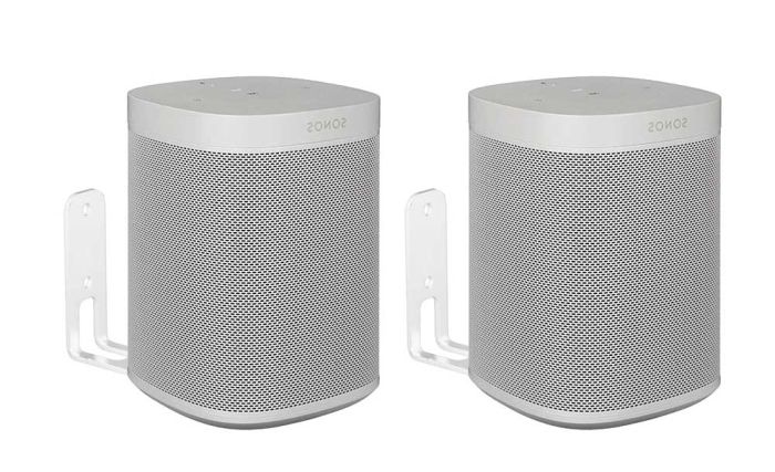Lot de deux supports muraux Vebos pour Sonos One SL blanc couple