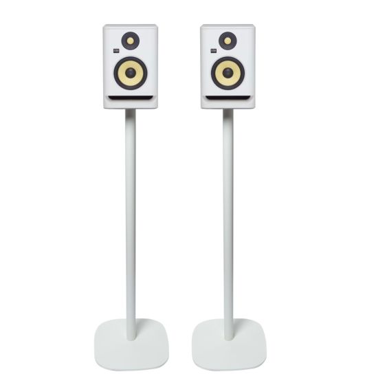 Produit Pied enceintes bibliotheques blanc couple