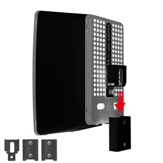 Vue latérale du support mural Vebos pour Sonos Play 3 portable