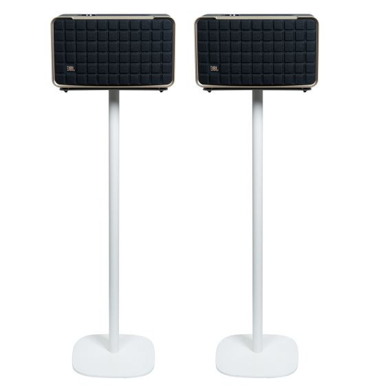 Pied d'enceinte Vebos avec JBL Authentics 200 blanc couple