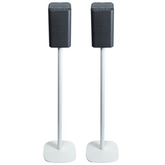 Lot de deux pieds d'enceinte Vebos avec Philips Fidelio TAFS1 blanc couple