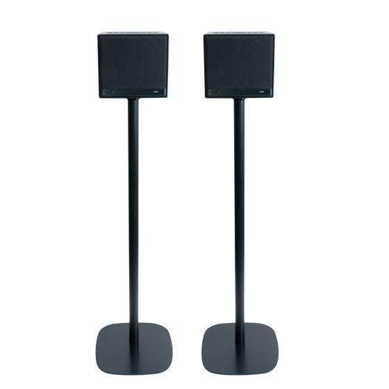 Lot de deux pieds d'enceinte Vebos avec Teufel One S noir couple