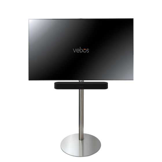 Pied TV Vebos avec Sonos Beam acier inoxydable