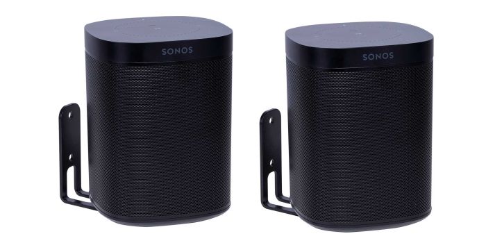 Lot de deux supports muraux Vebos pour Sonos One noir couple